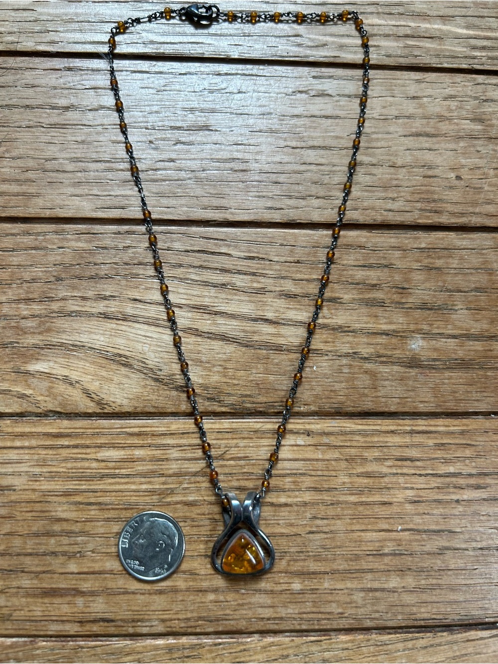 Amber Teardrop Pendant Necklace - Women Jewelry